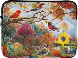 Carrying Case Laptops Briefcase Carrying Cover Autumn Painting Birds Tree