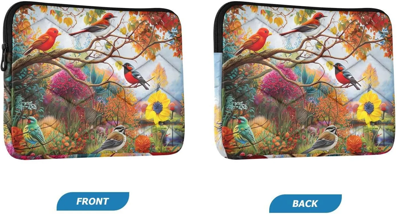 Carrying Case Laptops Briefcase Carrying Cover Autumn Painting Birds Tree