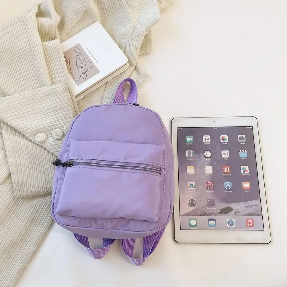 Casual Nylon Women Mini Backpack Fashion Solid Color Preppy Style Female Small Travel Knapsack Rucksacks