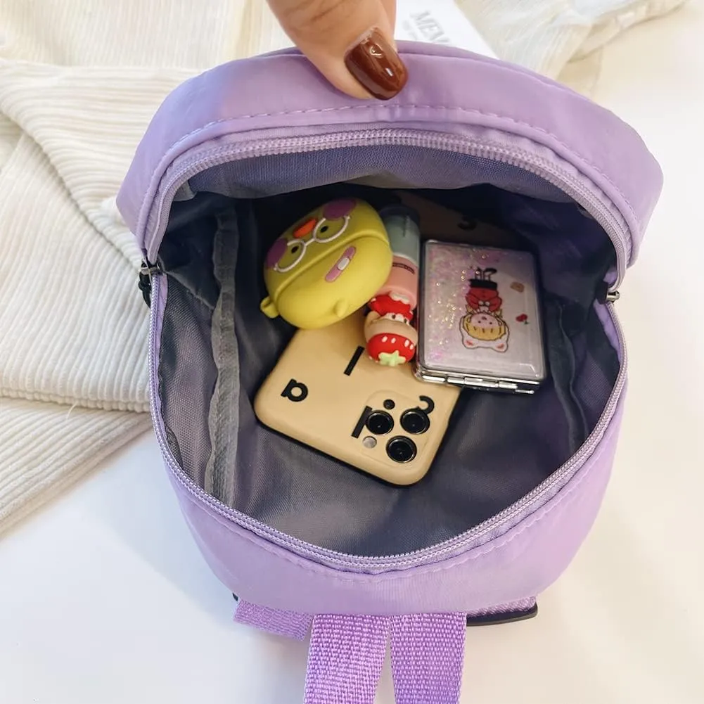 Casual Nylon Women Mini Backpack Fashion Solid Color Preppy Style Female Small Travel Knapsack Rucksacks