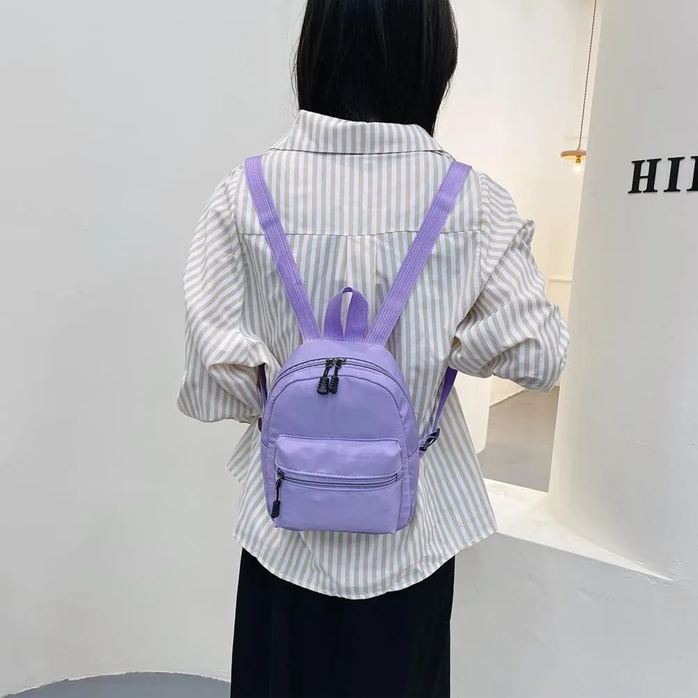 Casual Nylon Women Mini Backpack Fashion Solid Color Preppy Style Female Small Travel Knapsack Rucksacks