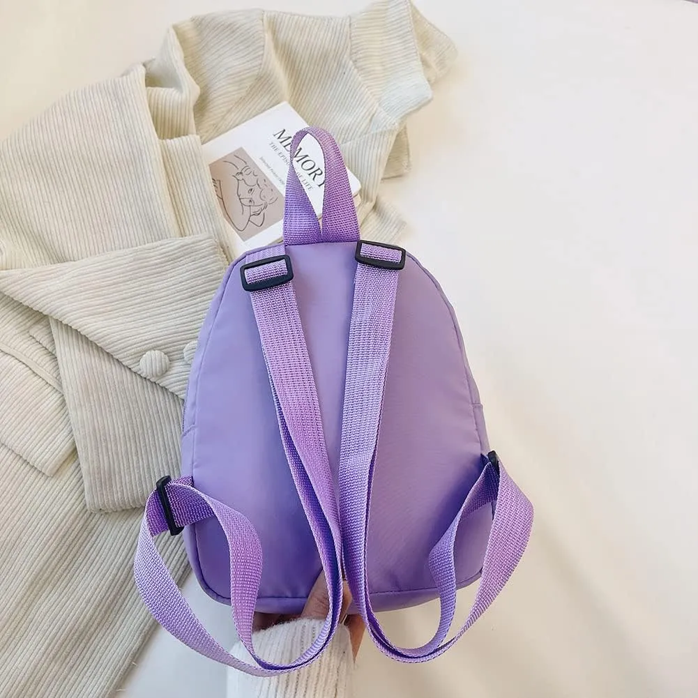 Casual Nylon Women Mini Backpack Fashion Solid Color Preppy Style Female Small Travel Knapsack Rucksacks
