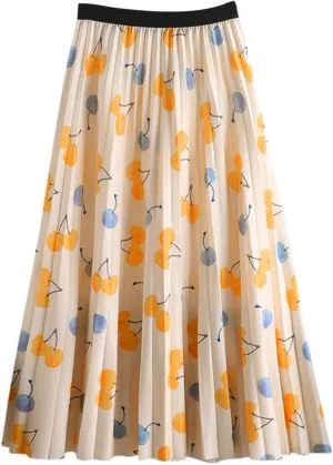 Casual Skirts Womens Summer Swing Midi Pleated Print A Skirt Skirts High Waist Floral Skirt Skirts for Women Midi