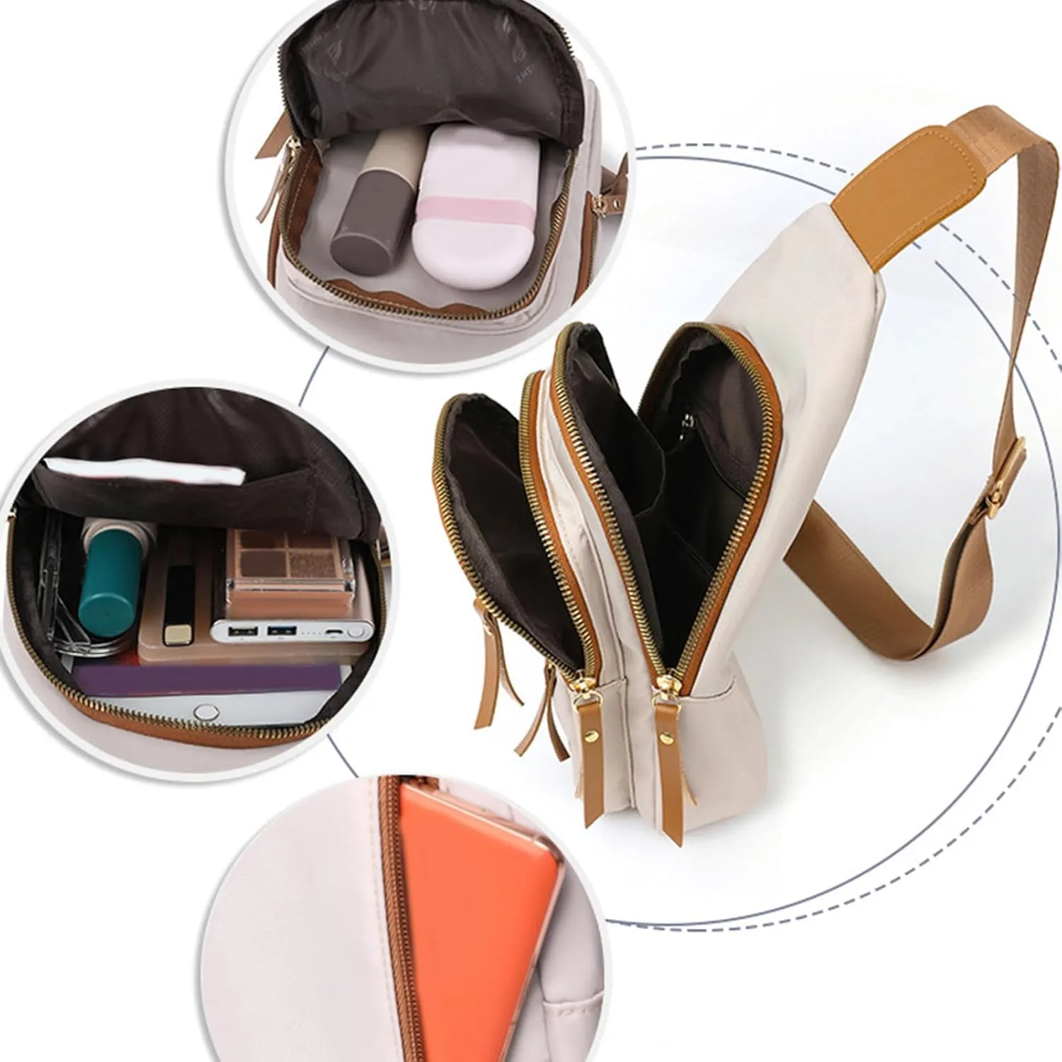 Chest Bag Daypack Fanny Pack Women Messenger Bag Fashionable New Pattern Simple Solid Color Fresh Layered Large