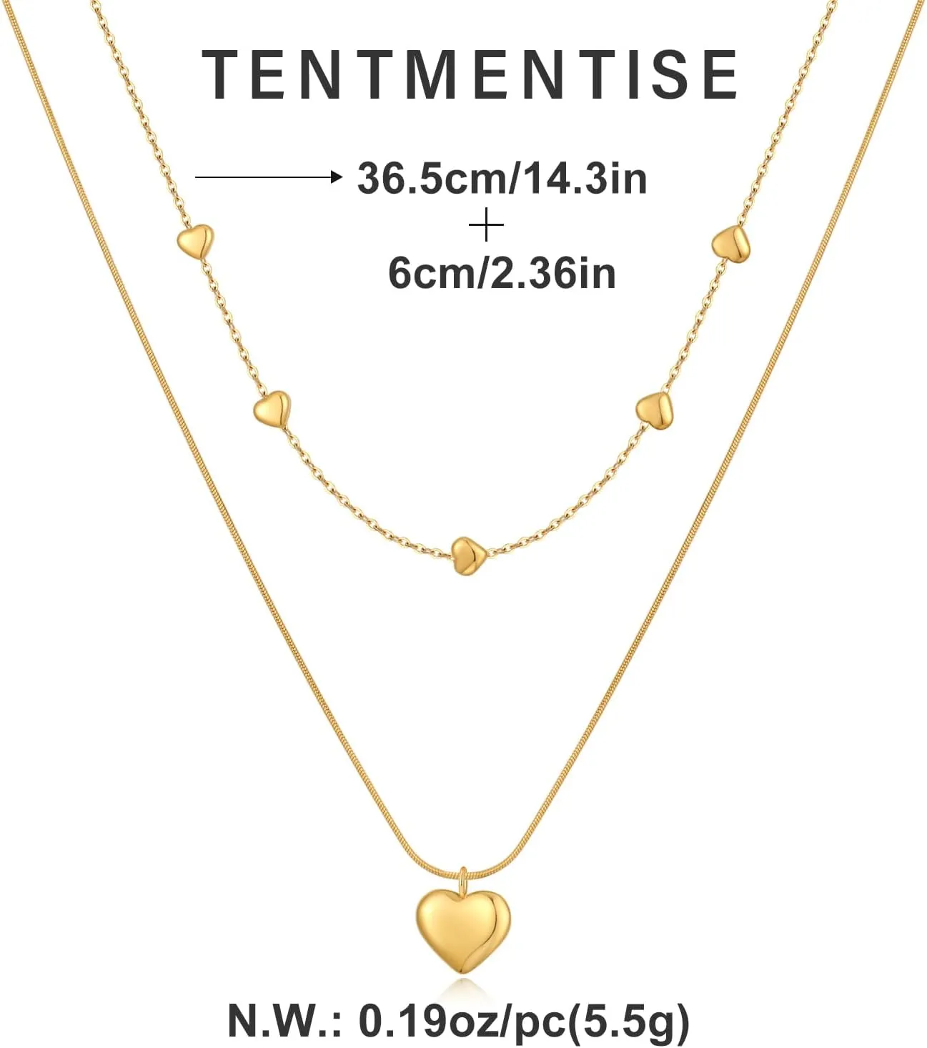 Chunky Heart Chain Necklaces Gold Heart Necklaces Layered Gold Necklaces Chunky Heart Necklace for Women