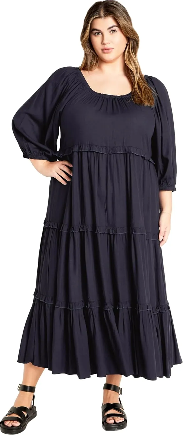 City Chic Women's Citychic Plus Size Dress Heather Tier