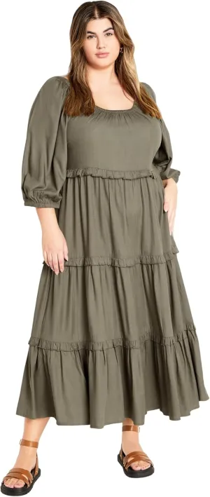 City Chic Women's Citychic Plus Size Dress Heather Tier