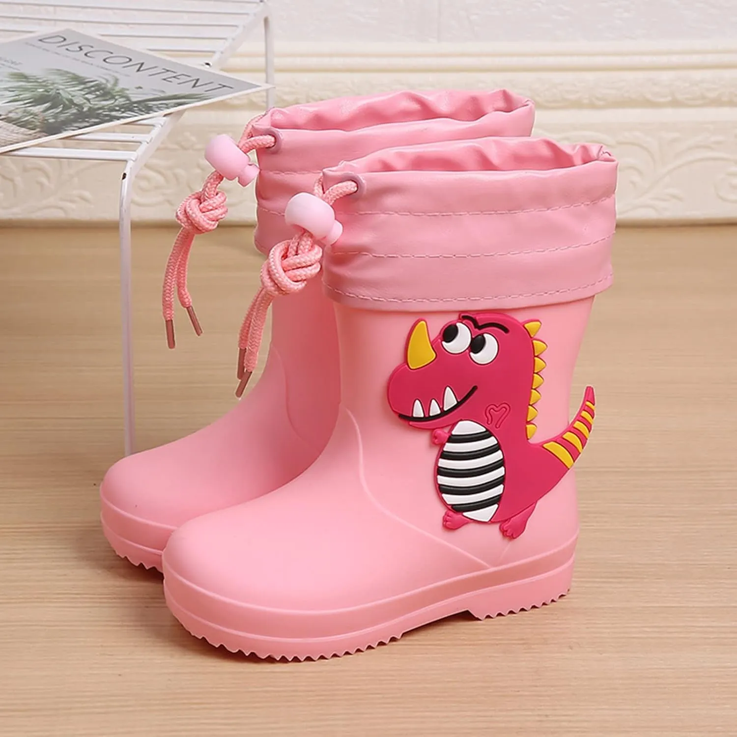 Classic Children Rain Boots PVC Rubber Children Water Shoes Rain Boots Kids Baby Cartoon Shoes Girls Booties Size