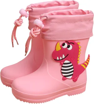 Classic Children Rain Boots PVC Rubber Children Water Shoes Rain Boots Kids Baby Cartoon Shoes Girls Booties Size