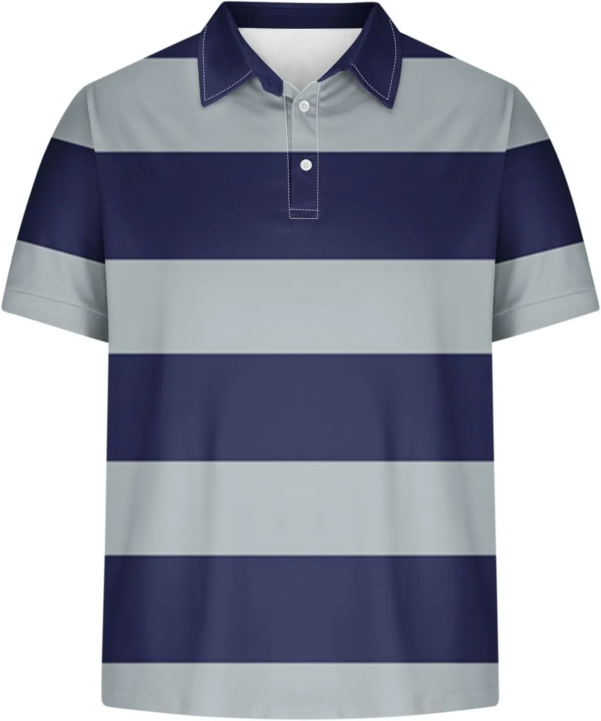 Color Block Golf Shirts for Men Short Sleeve Regular Fit Moisture Wicking Performance Casual Striped Mens Polo Shirts