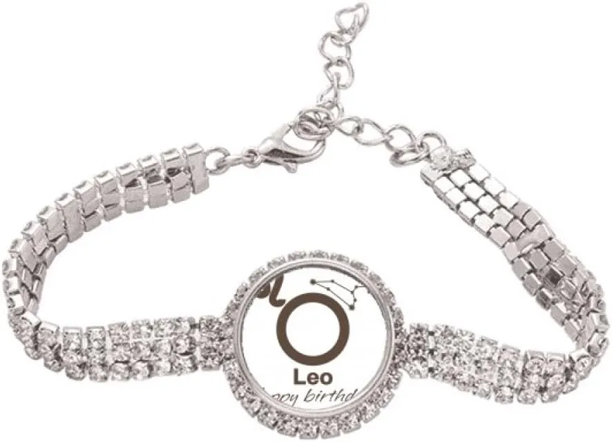 Constellation Fate Birthday Celebration Leo Tennis Chain Anklet Bracelet Diamond Jewelry