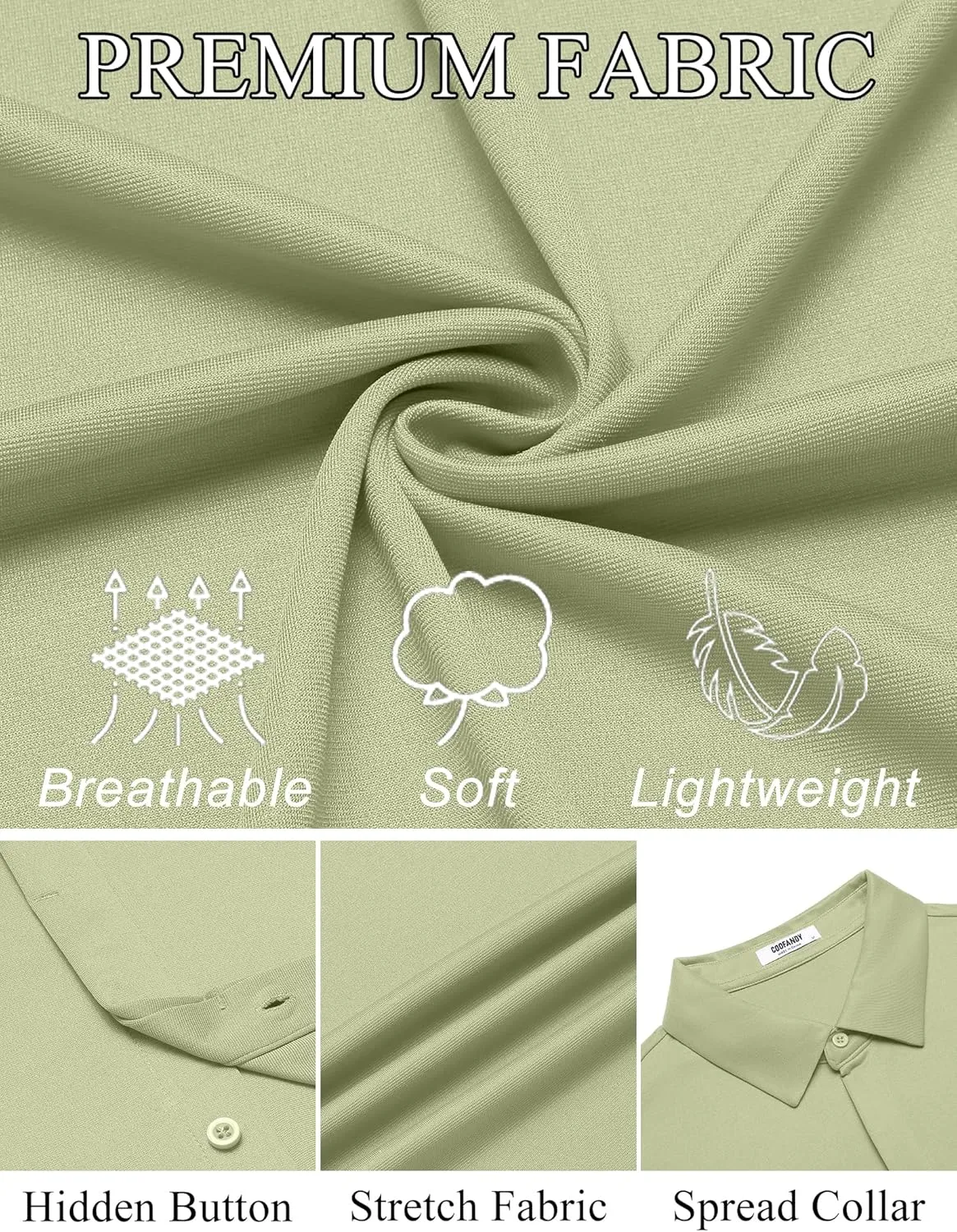 COOFANDY Mens Dress Shirts Button Down Short Sleeve Shirt Summer Shirts Casual Wrinkle Free Muscle Fit Shirts