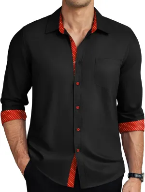 COOFANDY Mens Dress Shirts Long Sleeve Button Down Shirts Untucked Wrinkle-Free Business Casual Shirts