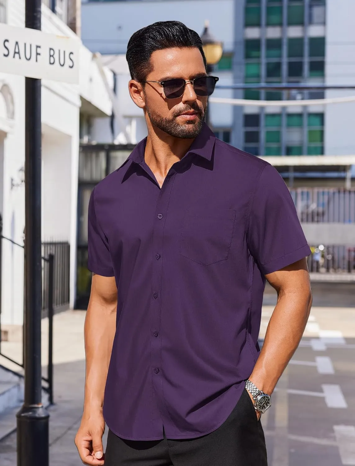 COOFANDY Mens Dress Shirts Soft Modal Business Casual Button Down Shirts Lightweight Spring Summer Shirts