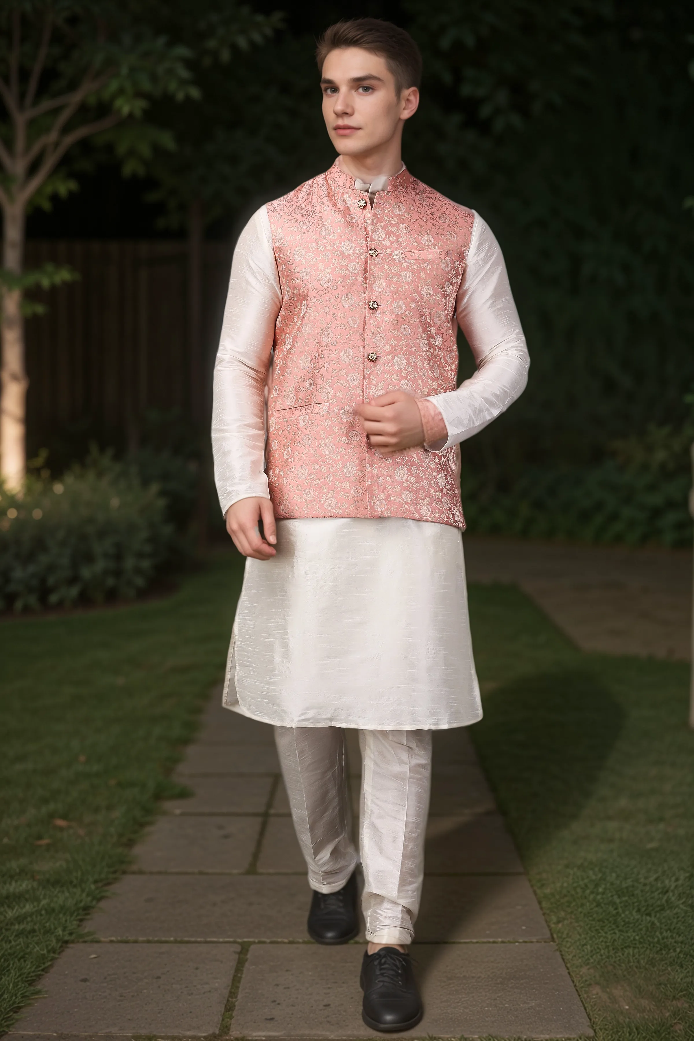 Coral Melody Brocade Vasket