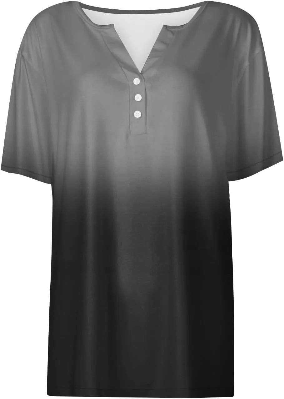 COTECRAM Summer Tops for Women 2025 Vacation Trendy V Neck Boho Short Sleeve Shirts Casual Loose Comfy Tunics