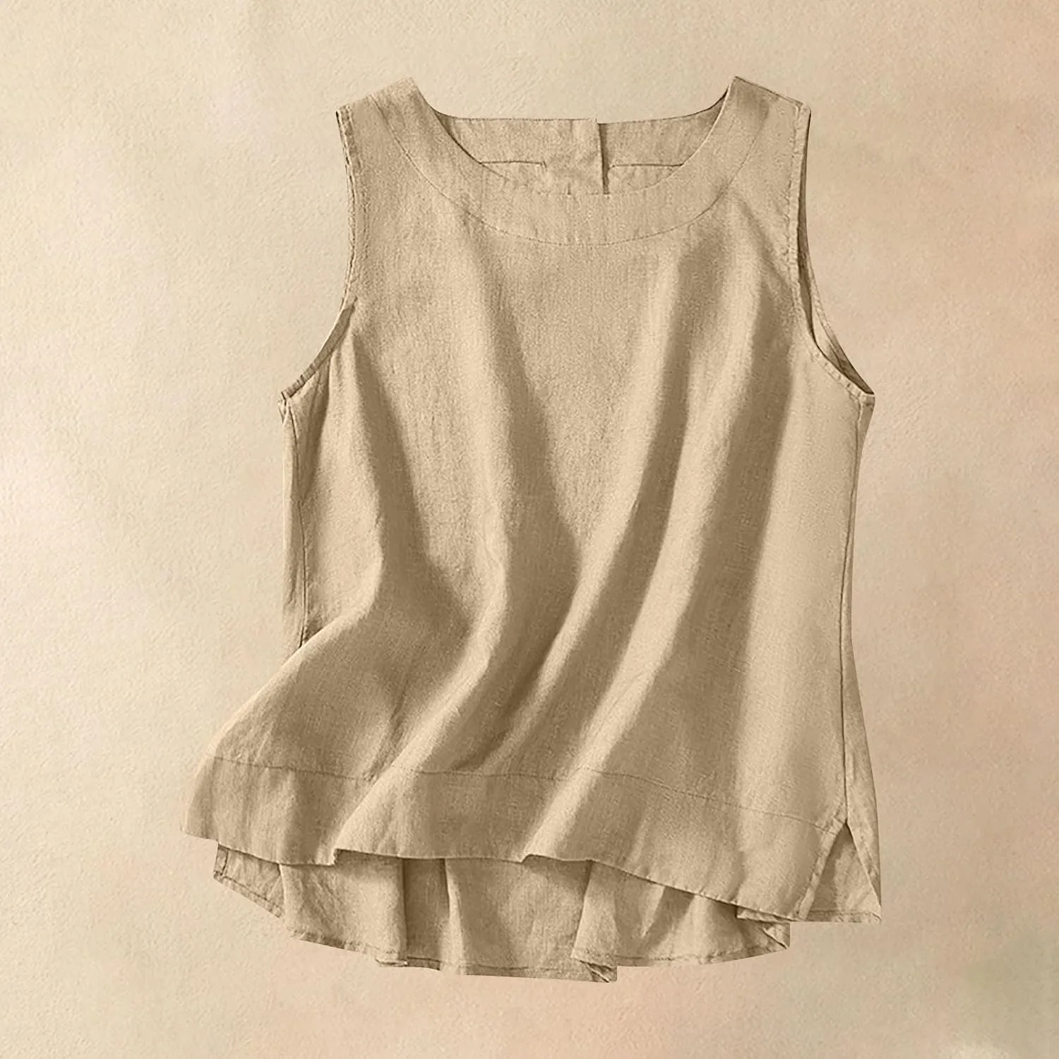 Cotton Linen Tank Tops for Women Summer Clothes Vacation Tops Loose Fit Sleeveless Shirts Beach Lightweight Vests