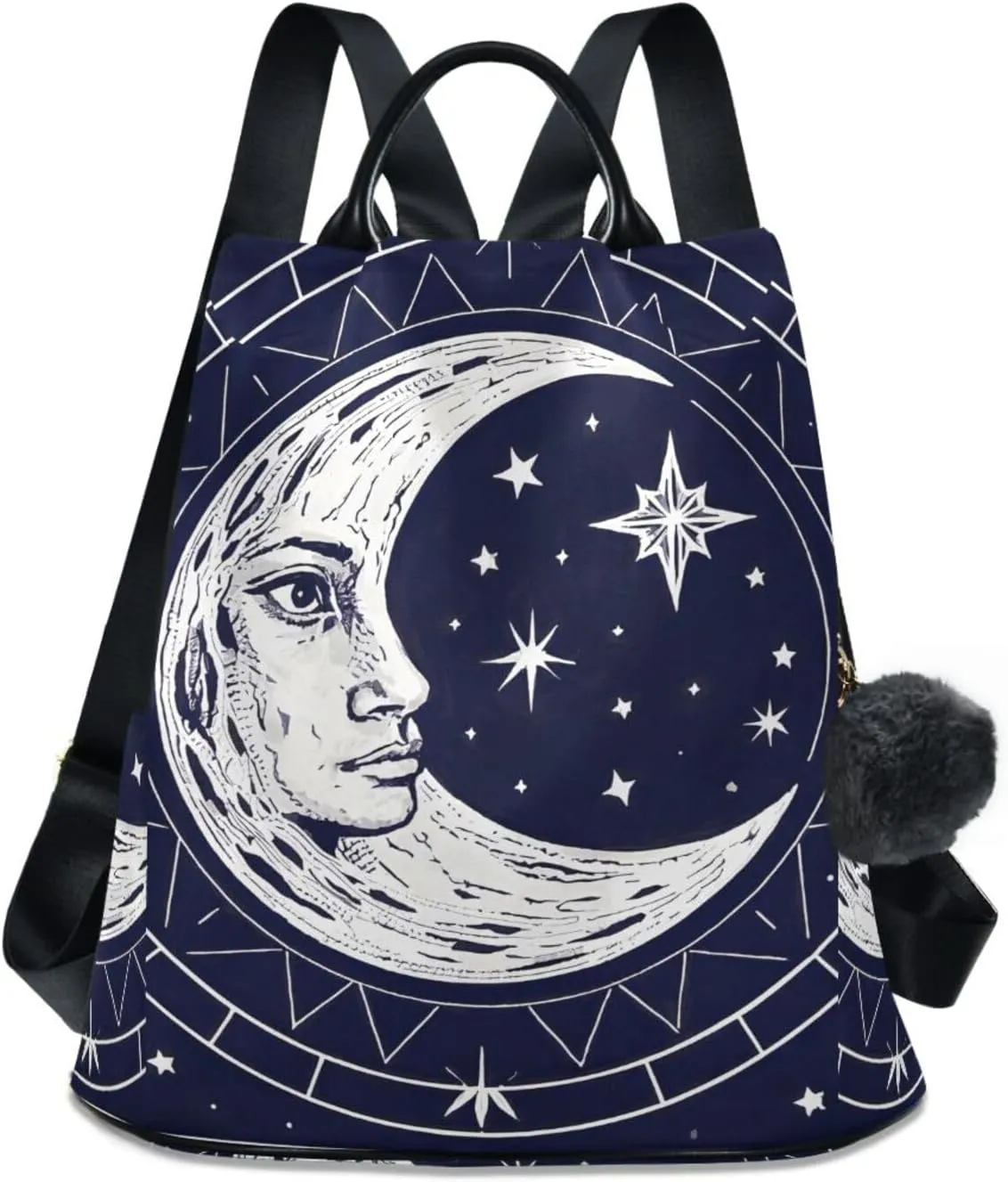 Crescent Moon Magic Circle Backpack for Women Anti Theft Large Fashion Travel Shoulder Bag Purse Rucksack Lightweight