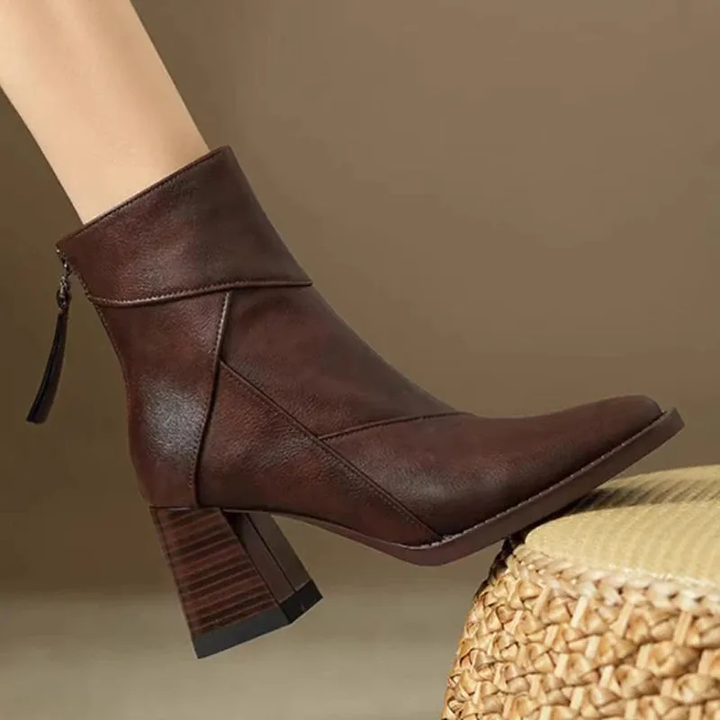 Crest Block Heel Boots