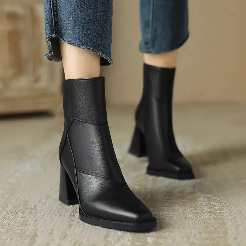 Crest Block Heel Boots