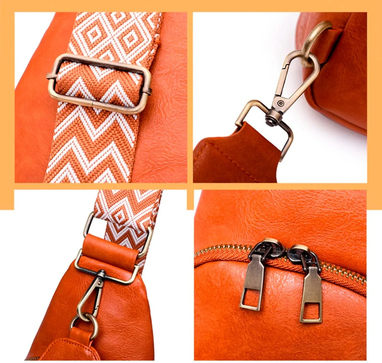 Crossbody Bag Sling Bags for Women Leather Small Fanny Pack Crossbody Bags Chest Bag for Women