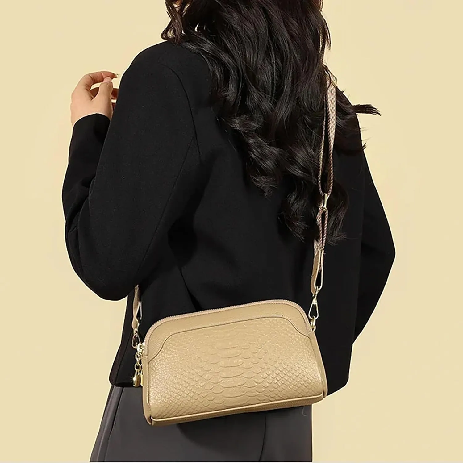 Crossbody Bags for Women Faux Leather Small Shoulder Purse with Adjustable Straps Simple Fashion Square Tote Bag