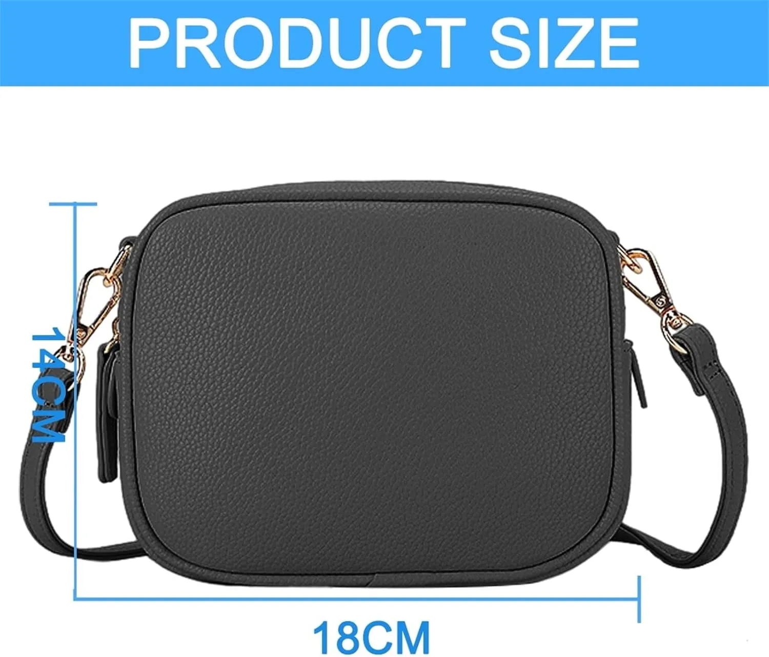 Crossbody Bags for Women Faux Vegan Leather Small Square Shoulder Bag with Adjustable Strap Fashion Everyday Purses