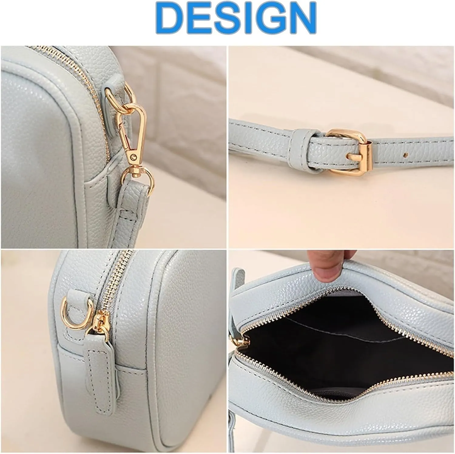 Crossbody Bags for Women Faux Vegan Leather Small Square Shoulder Bag with Adjustable Strap Fashion Everyday Purses