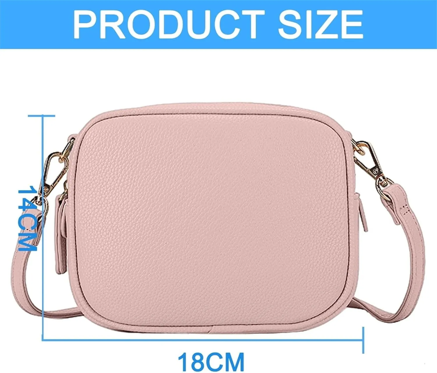 Crossbody Bags for Women Faux Vegan Leather Small Square Shoulder Bag with Adjustable Strap Fashion Everyday Purses