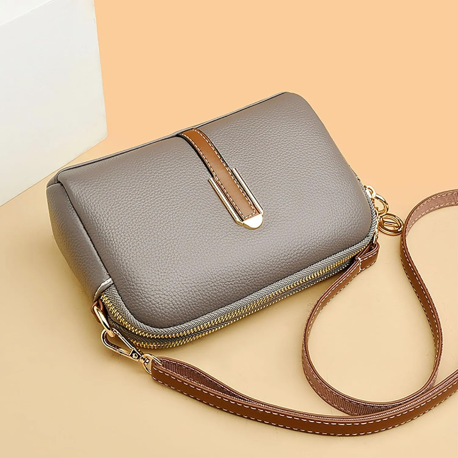 Crossbody Purses For Women Casual Adjustable Strap Ladies Shoulder Bag Shoulder Tote Bag (Grey, One Size)