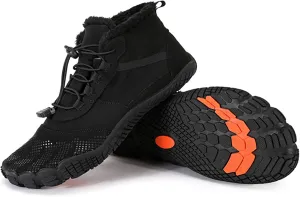 Crzidha Unisex Non Slip Snow Hiking Boots,Waterproof Non Slip Snow Hiking Trekking Ankle Boots Warm Stretch Drawstring Easy On Plush Lined Ankle Boots Comfortable Winter Sneakers