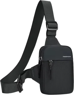 Cute Backpack for Teen s with Charger Men Chest Bag Fashion Wallet Casual Shoulder Bag (Black, One Size)