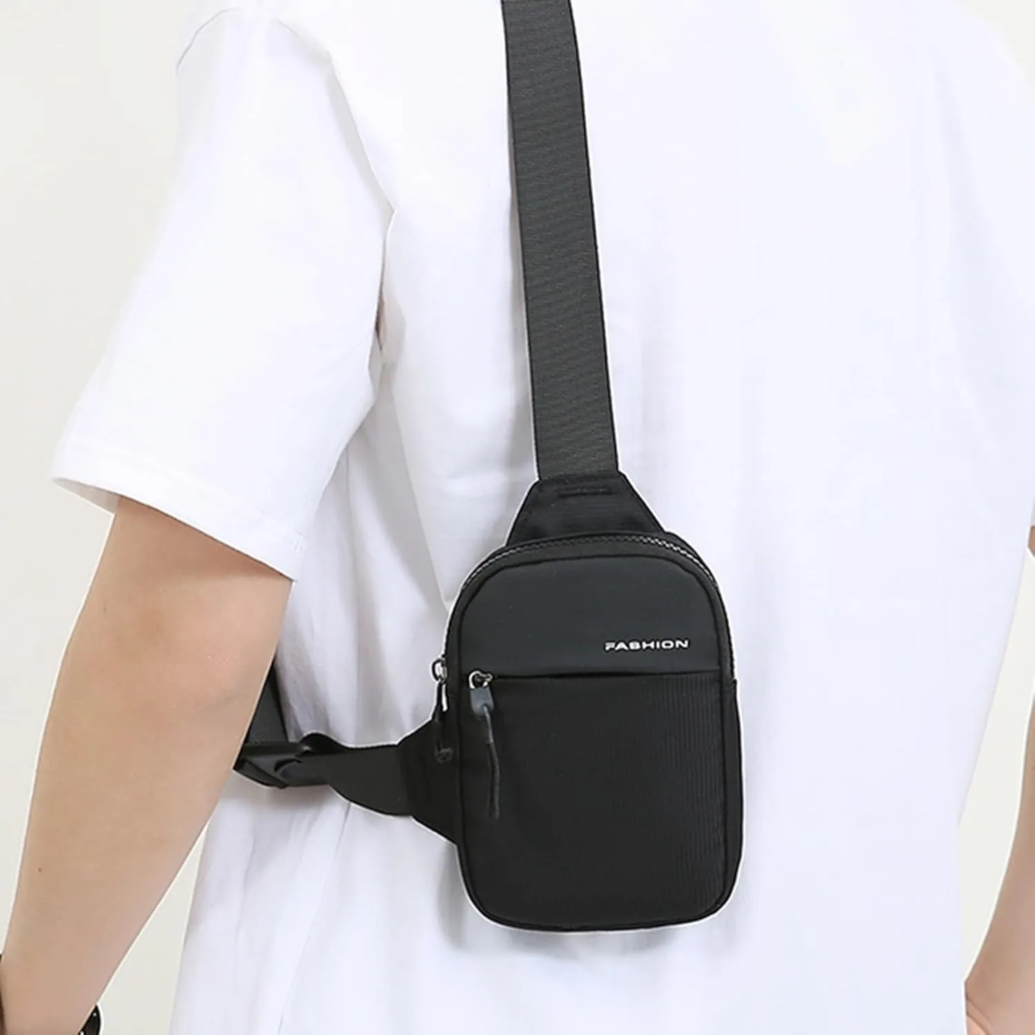 Cute Backpack for Teen s with Charger Men Chest Bag Fashion Wallet Casual Shoulder Bag (Black, One Size)