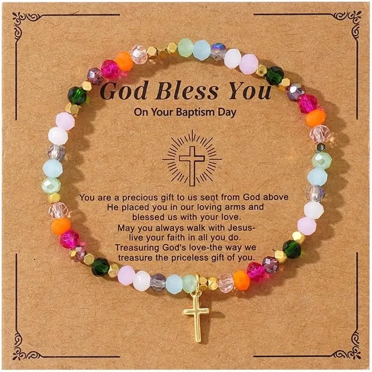 Dainty Colorful Beaded Cross Pendant Bracelet for Women Handmade Beach Beads Ankle Bracelet Trendy Boho Beaded Anklet