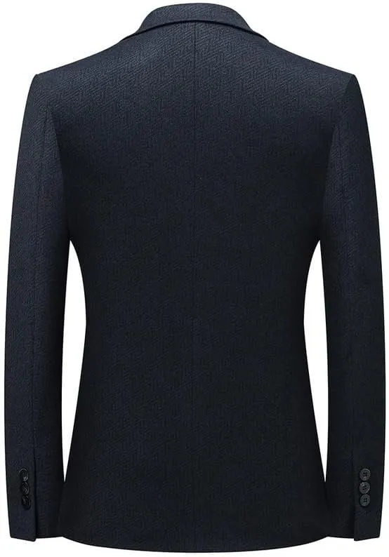 Dark Blue Men's Fashion Suit Jackets Spring Luxury Mens Formal Wedding Blazers Two Button Lightweight Slim Fit Suit Jackets