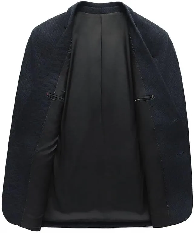 Dark Blue Men's Fashion Suit Jackets Spring Luxury Mens Formal Wedding Blazers Two Button Lightweight Slim Fit Suit Jackets