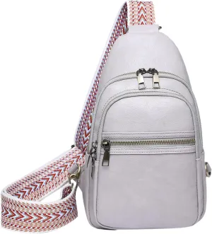 Daypack for Women Men Women Chest Bag Sling Bag Crossbody Leather Satchel Daypack For Lady Fashion Shoulder Strap