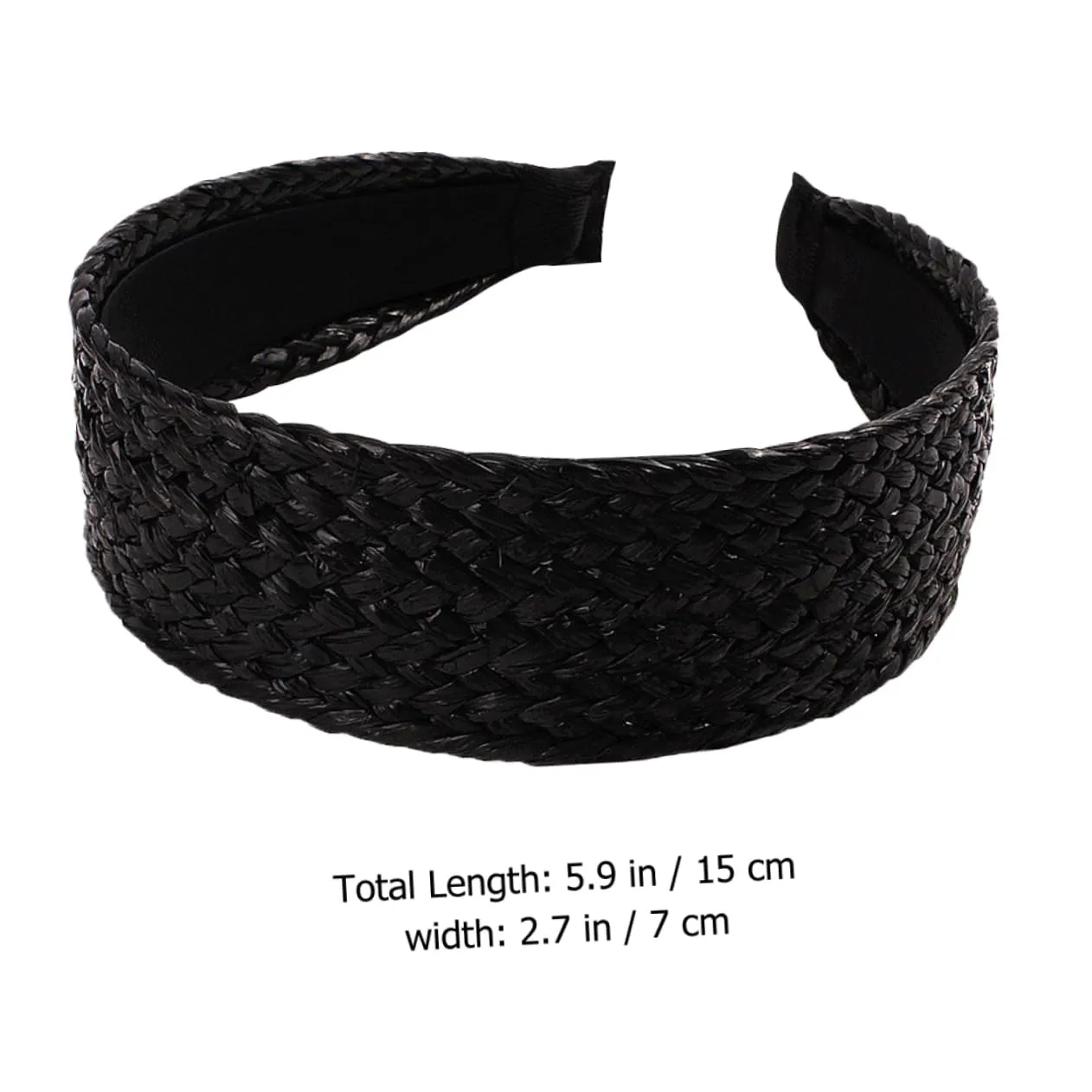 DOITOOL 3pcs Handmade Straw Headband Crochet Hair Bands for Women Knotted Headband Accessory for Party Photo Hair Hoops