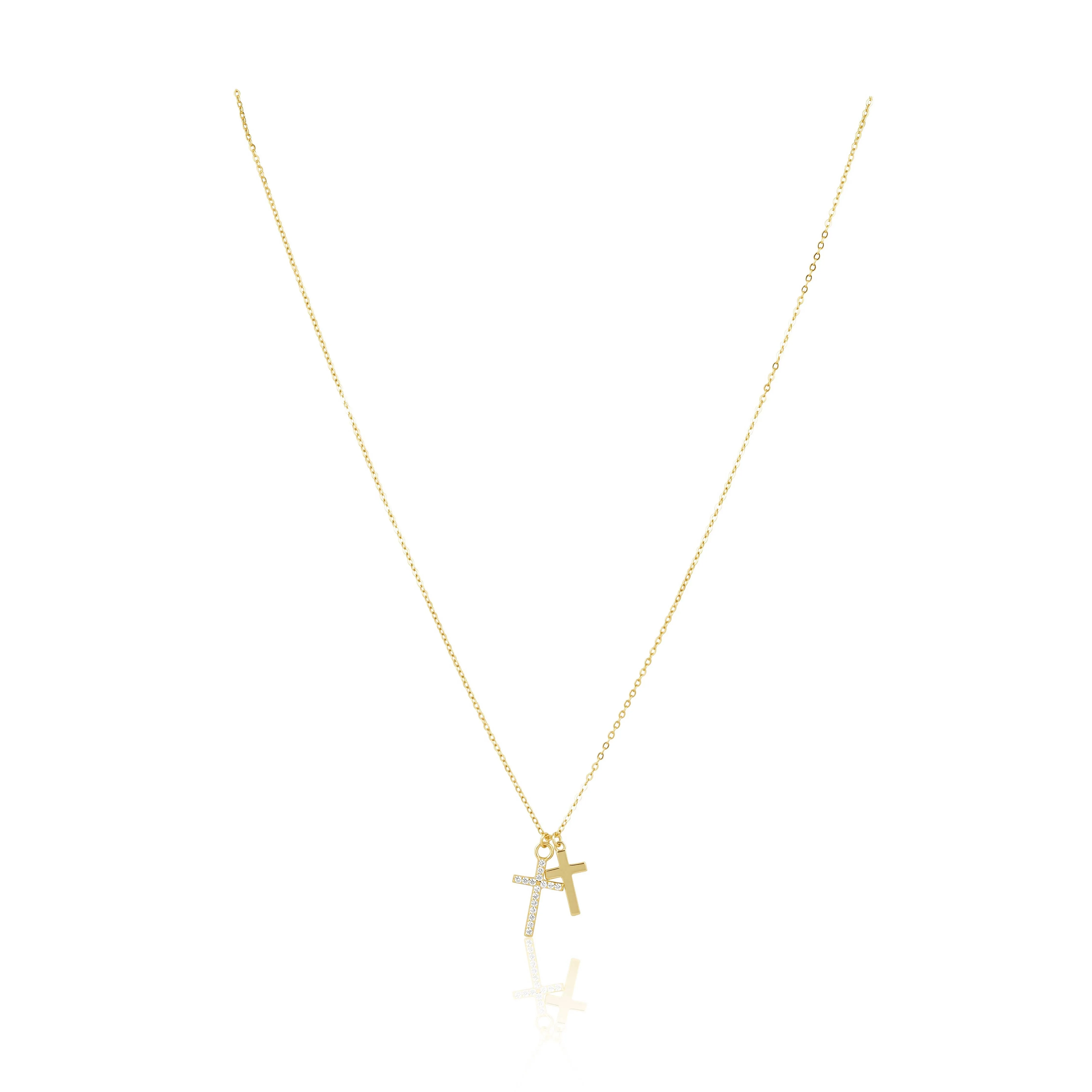 DOUBLE CROSS NECKLACE | SAHIRA