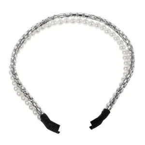 Double Row Rhinestone Hairband for Women Wide Headband Lace Rhinestone Barrettes
