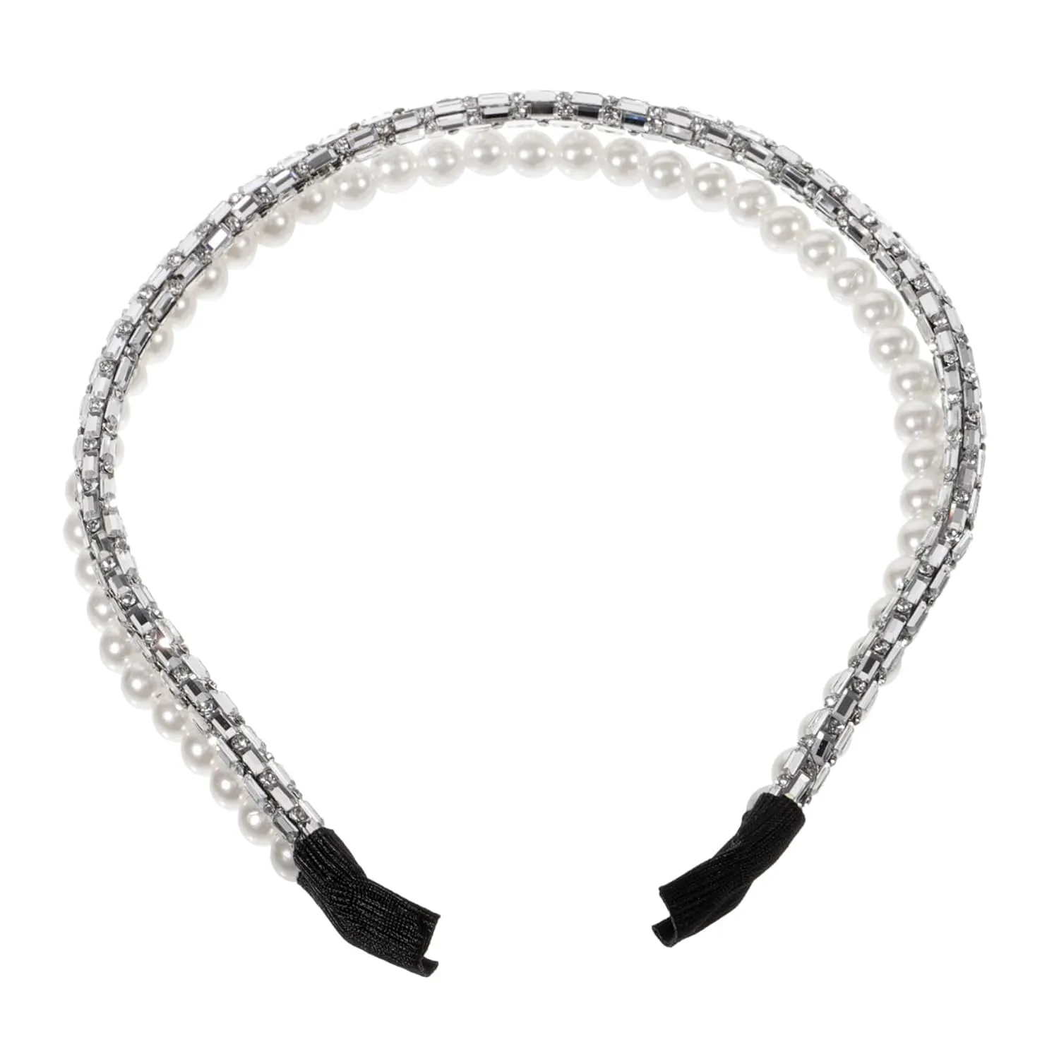 Double Row Rhinestone Hairband for Women Wide Headband Lace Rhinestone Barrettes