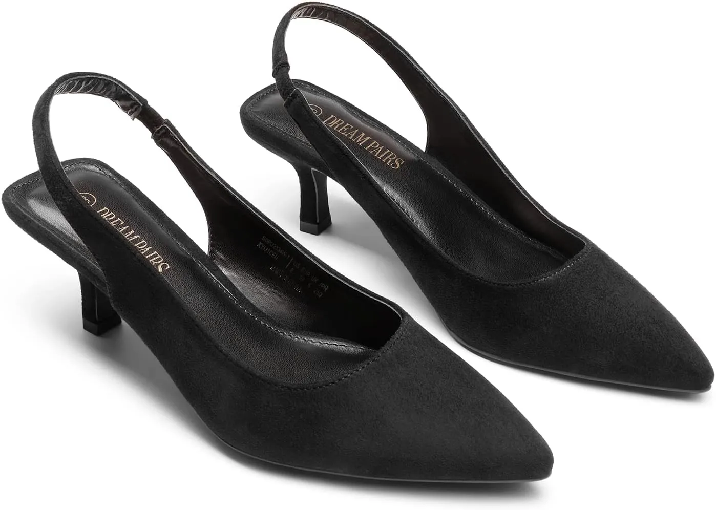 DREAM PAIRS Women??s Closed Toe Kitten Heels Pointed Toe Slingback Low Heels Dress Bridal Wedding Pumps Shoes