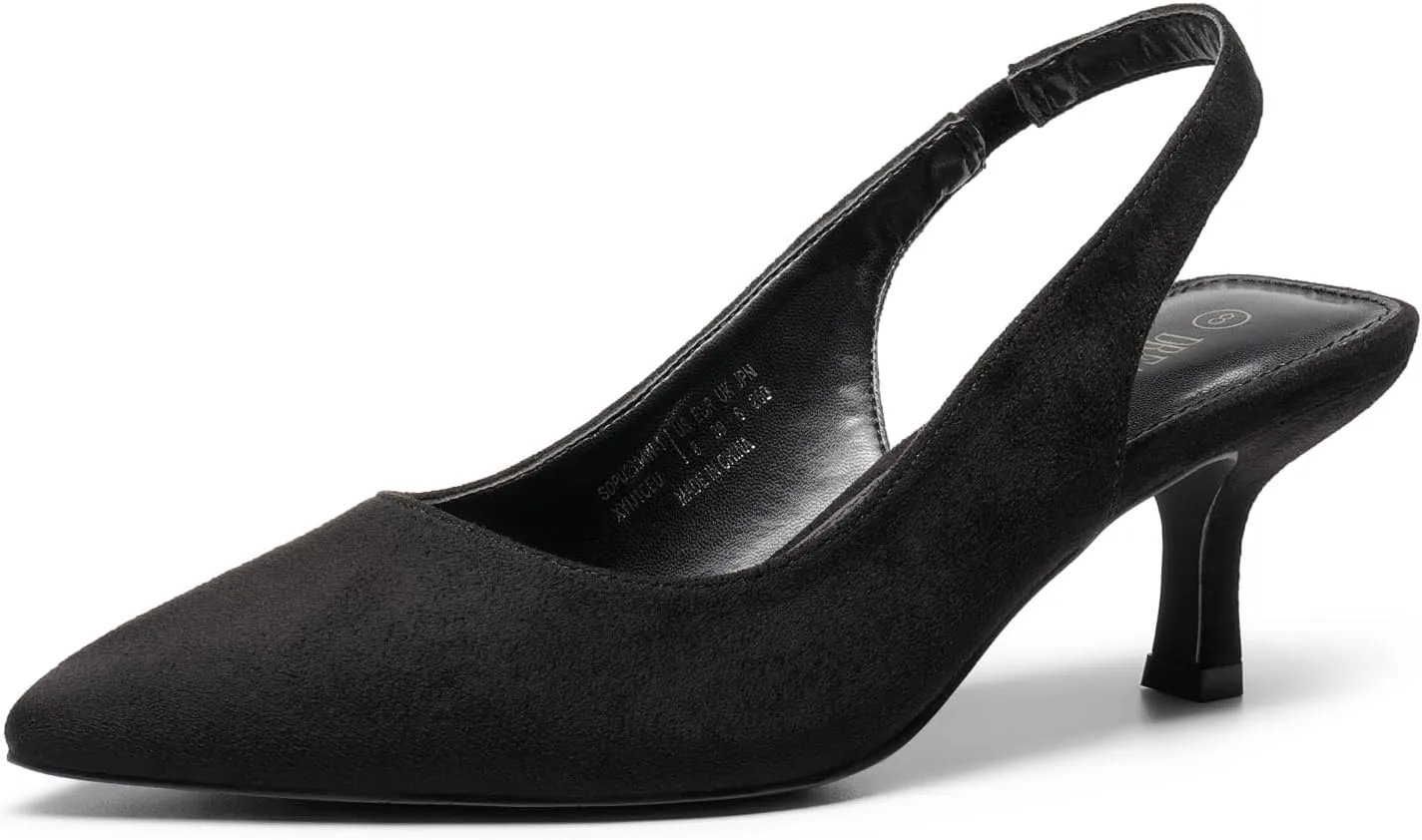 DREAM PAIRS Women??s Closed Toe Kitten Heels Pointed Toe Slingback Low Heels Dress Bridal Wedding Pumps Shoes