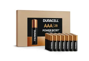 Duracell Coppertop AAA Batteries with Power Boost Ingredients, 28 Count (Pack of 1). Re-closable pack for quick, easy access and organized storage. Triple A Battery with Long-lasting Power