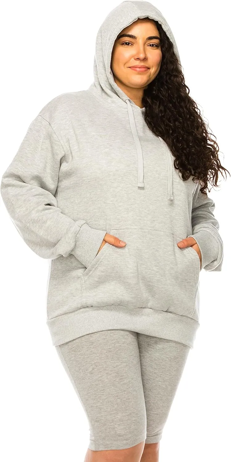 Eevee Women's Plus Size Hoodie Pullover  Oversized Medium Weight Fleece Warm Loose Fit Casual Long Sleeve Hooded Sweatshirts