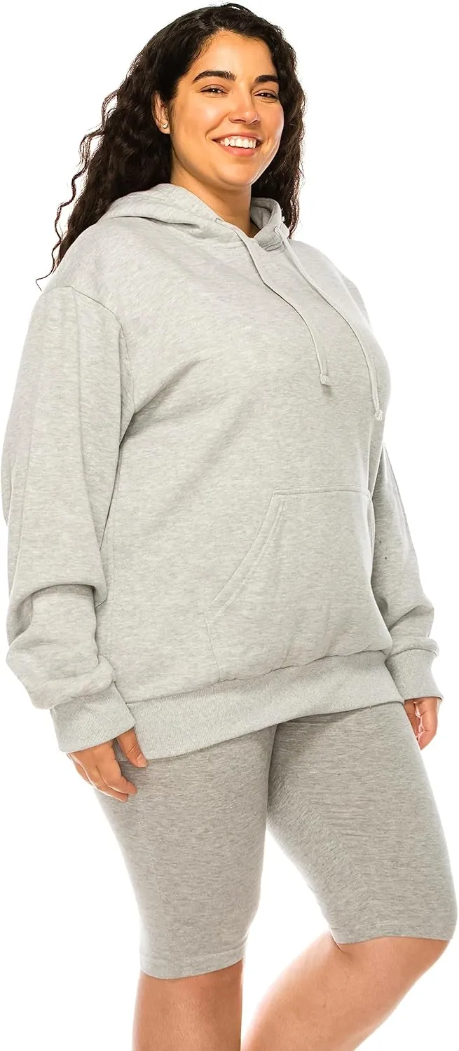 Eevee Women's Plus Size Hoodie Pullover  Oversized Medium Weight Fleece Warm Loose Fit Casual Long Sleeve Hooded Sweatshirts