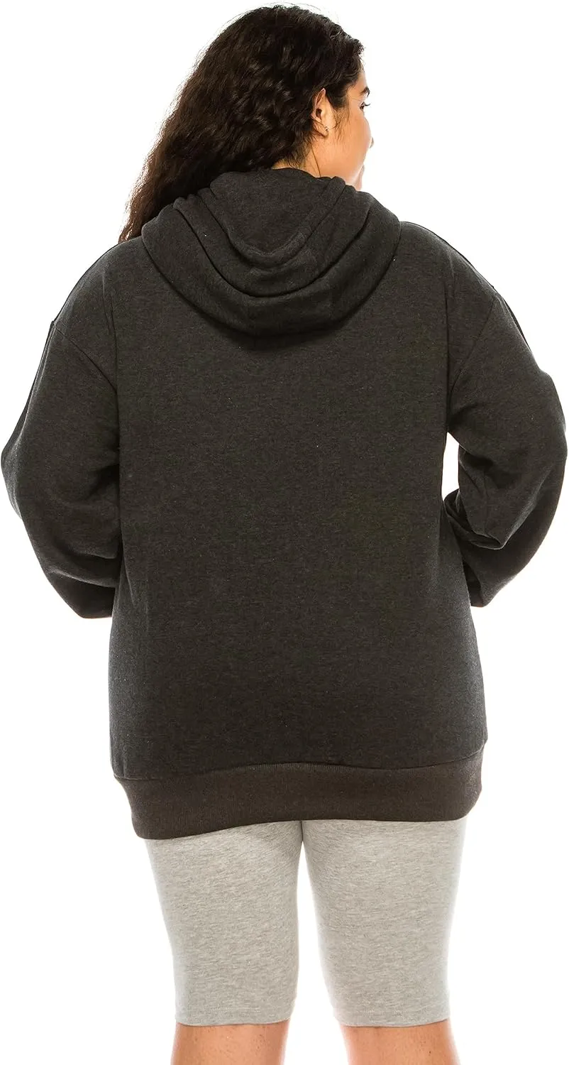 Eevee Women's Plus Size Hoodie Pullover  Oversized Medium Weight Fleece Warm Loose Fit Casual Long Sleeve Hooded Sweatshirts