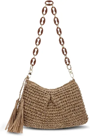 Emprier Straw Woven Shoulder Bags for Women Tote Handbags Summer Beach Purse