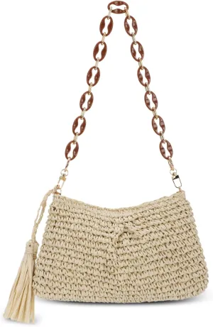 Emprier Straw Woven Shoulder Bags for Women Tote Handbags Summer Beach Purse