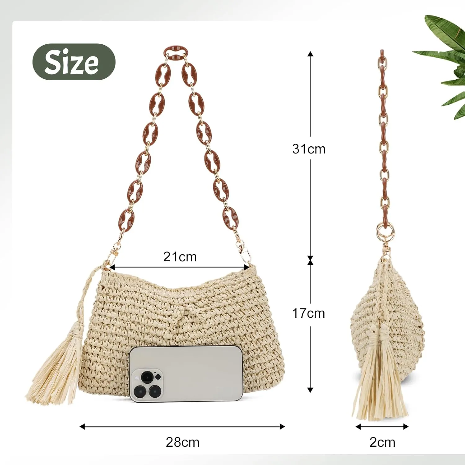 Emprier Straw Woven Shoulder Bags for Women Tote Handbags Summer Beach Purse